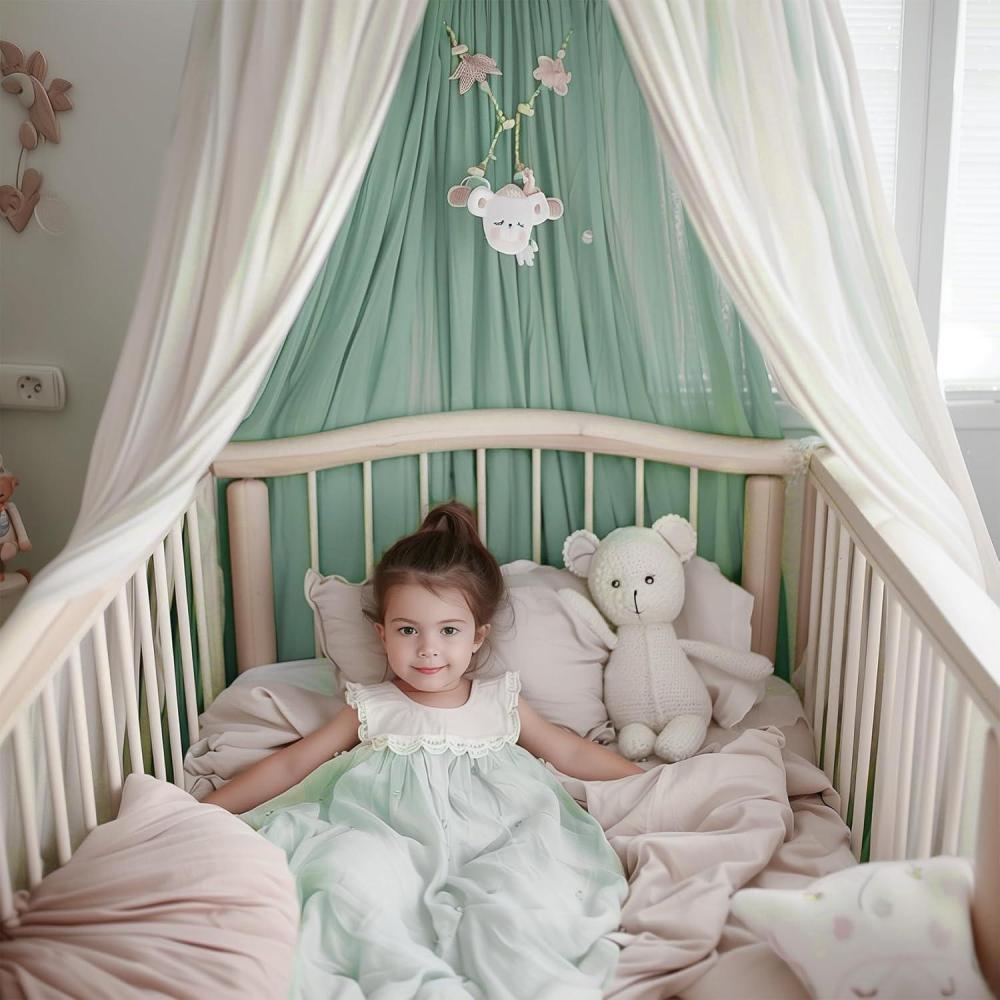 imagelittle dove Large Bed Canopy with Star Lights Double Layer Canopy for Bed Breathable Canopy Bed Curtain for Children Reading Nook Machine Washable Canopy for Kids Room 40x106 Grey256W x 106L Pack of 1