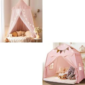 little dove Bed Canopy + Extra Large Kids Play Tent Pink