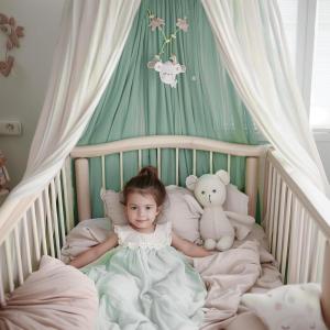 little dove Large Bed Canopy with Star Lights, Double Layer Canopy for Bed, Breathable Canopy Bed Curtain for Children Reading Nook, Machine Washable Canopy for Kids Room, 40”x106”, Grey(25.6″W x 106″L (Pack of 1))